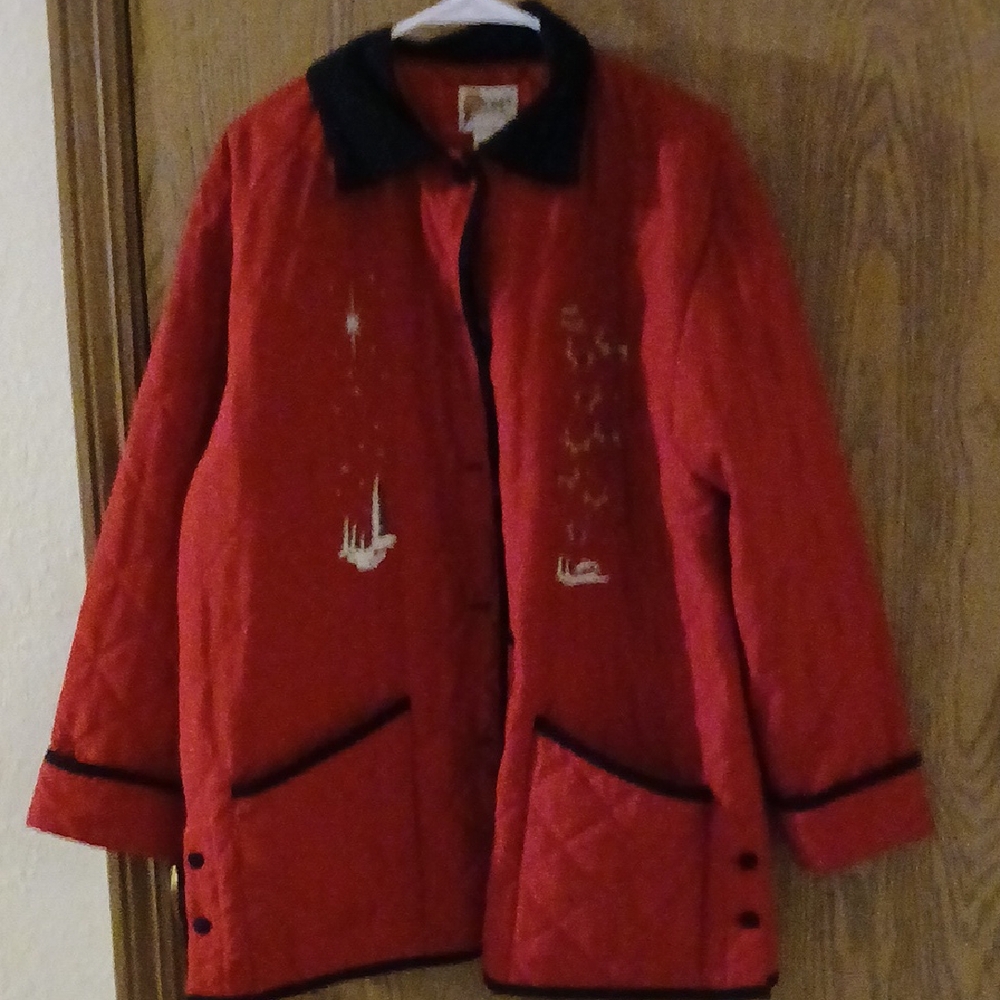 Women's Red Quilted Jacket